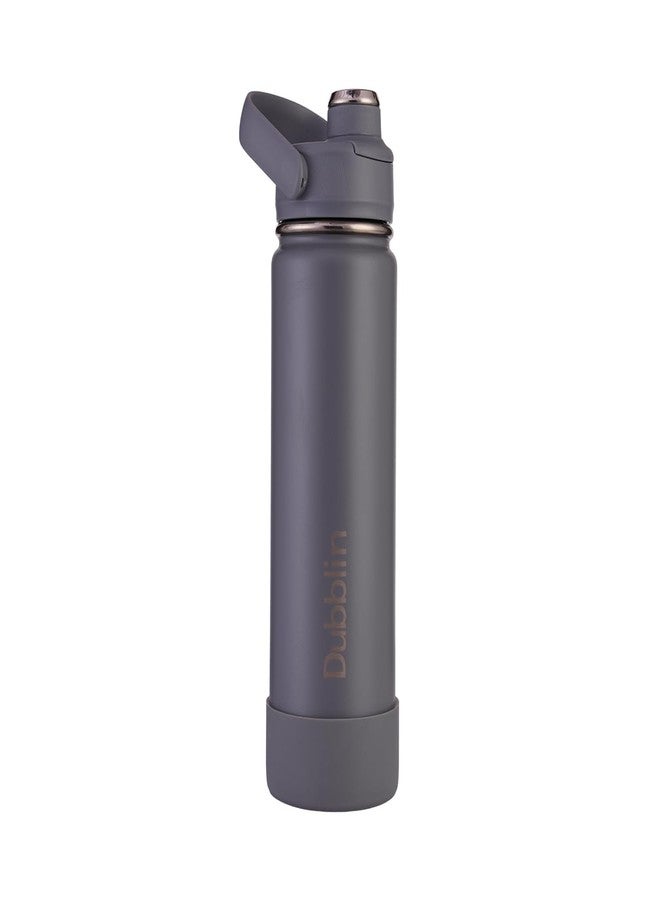 Dubblin Zoom Water Bottle 1200 ml| Double Wall Vacuum Insulated Stainless Steel Bottle | Keeps Water Hot & Cold | No Sweat | Leak Proof | BPA Free, Color-Grey - Image 1